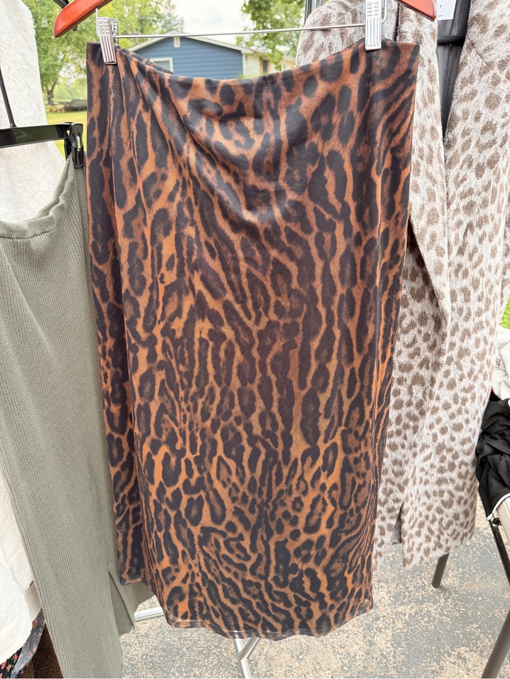 Motherhood maternity Brown and Black Leopard Midi Skirt
